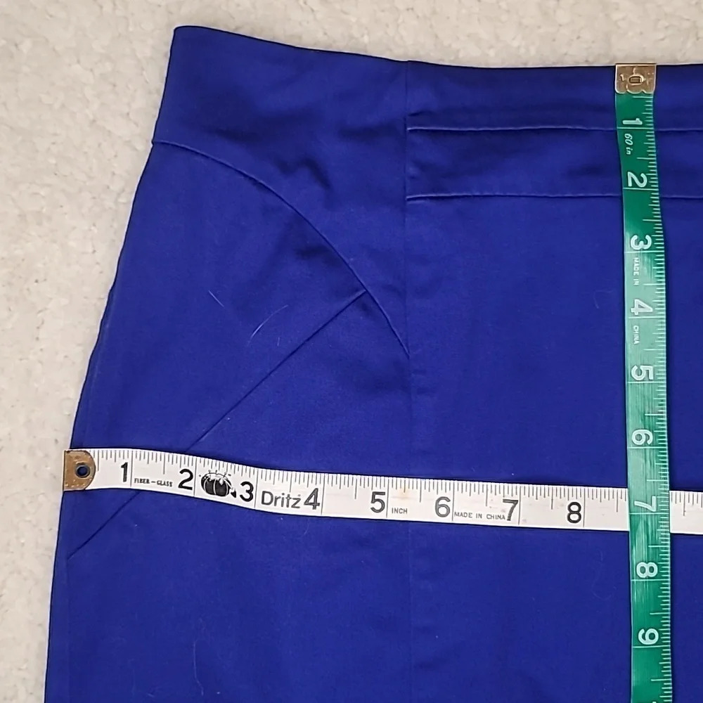 0051. EUC ~ Worthington ~ Royal Blue Skirt ~ Flattering Seams ~ Rear Kick Pleat - Picture 4 of 9